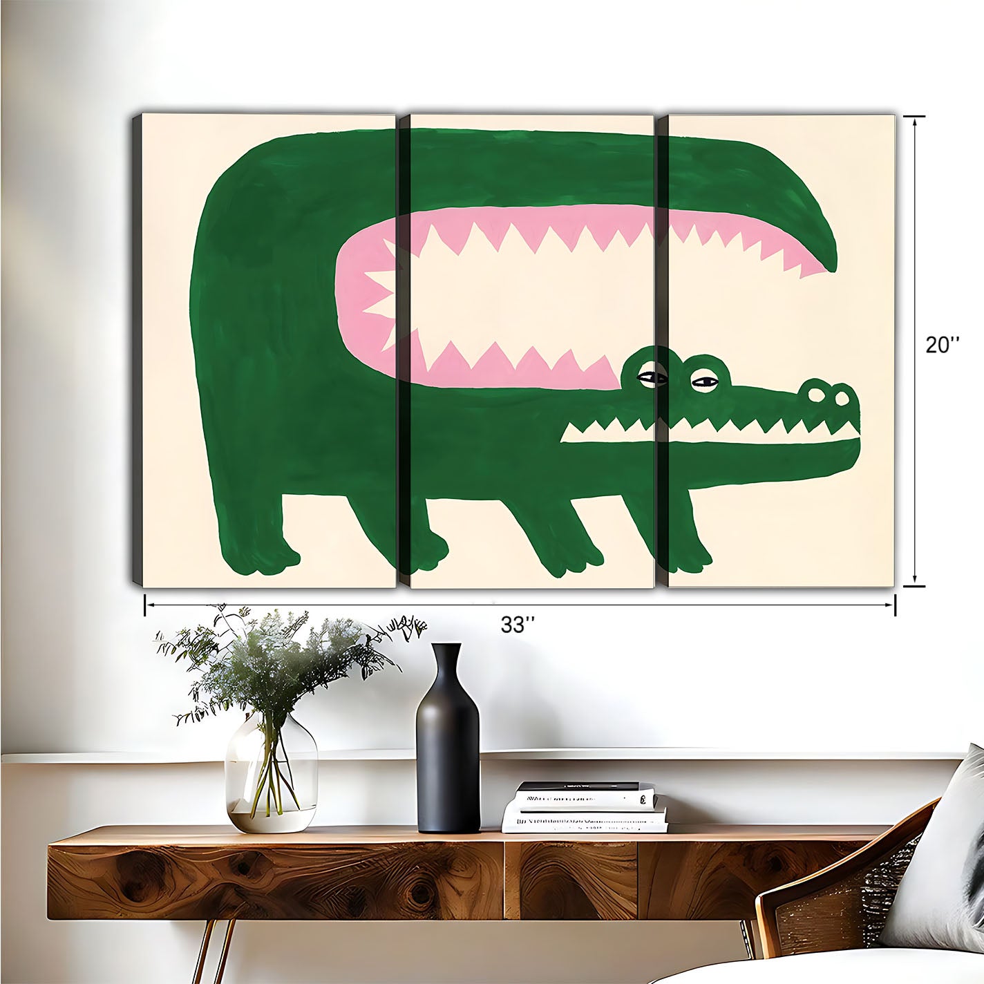 Funny Crocodile Art - Canvas Wall Art - Abstract Funny Living Room Decor| Liberty Signs #HZ040