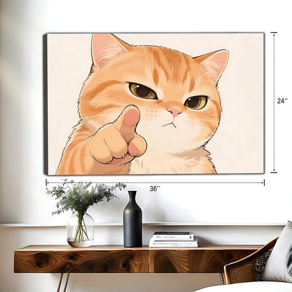 Funny Cat Art - Canvas Wall Art - Abstract Funny Living Room Decor| Liberty Signs #HZ041
