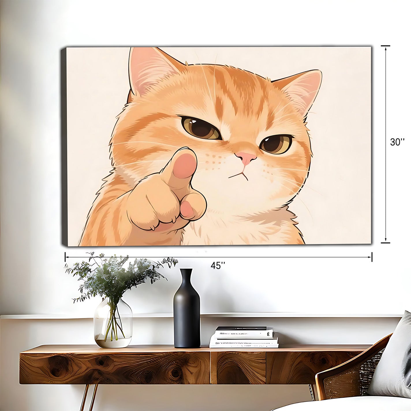 Funny Cat Art - Canvas Wall Art - Abstract Funny Living Room Decor| Liberty Signs #HZ041