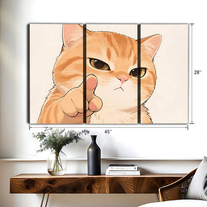 Funny Cat Art - Canvas Wall Art - Abstract Funny Living Room Decor| Liberty Signs #HZ041