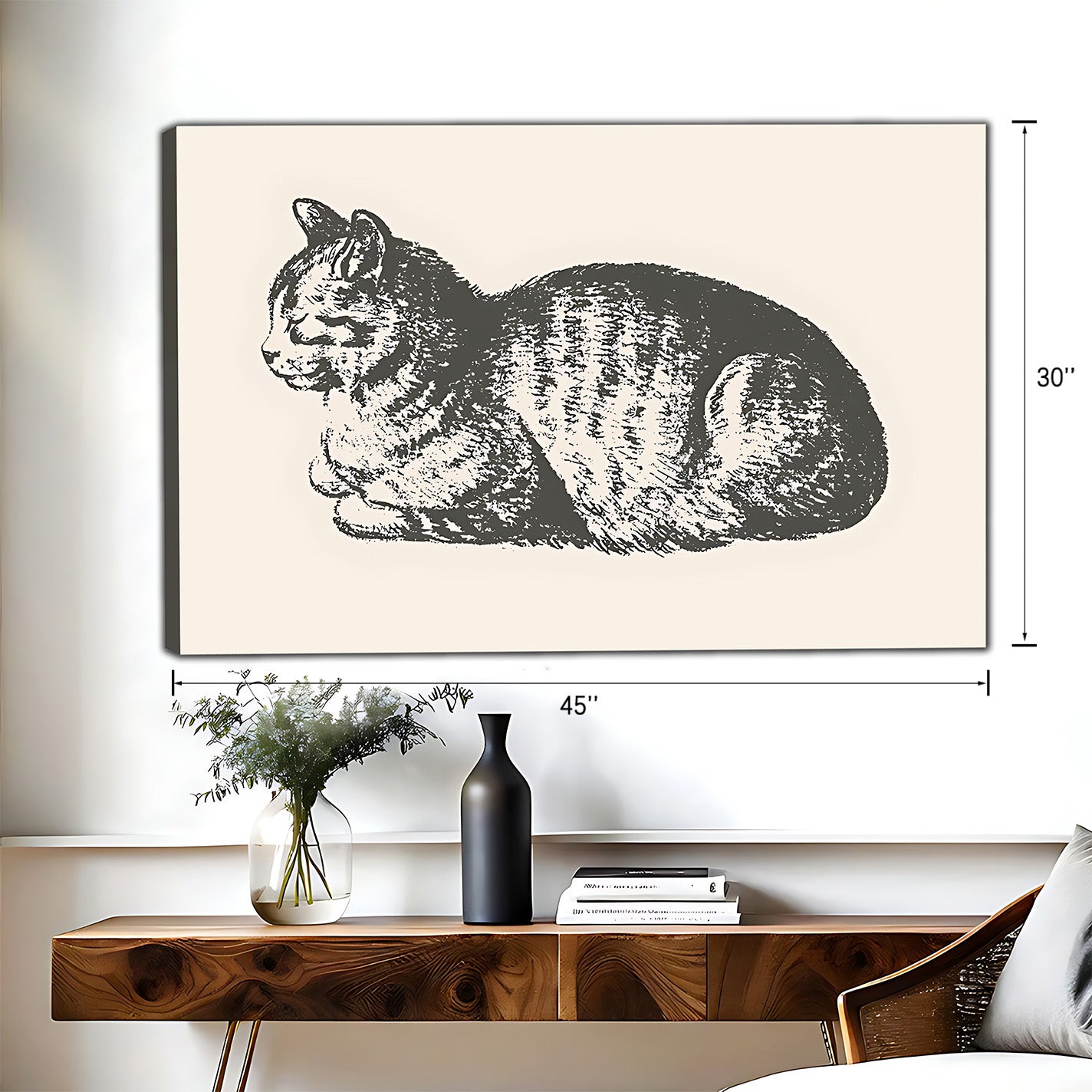 Funny Cat Art - Canvas Wall Art - Abstract Funny Living Room Decor| Liberty Signs #HZ042