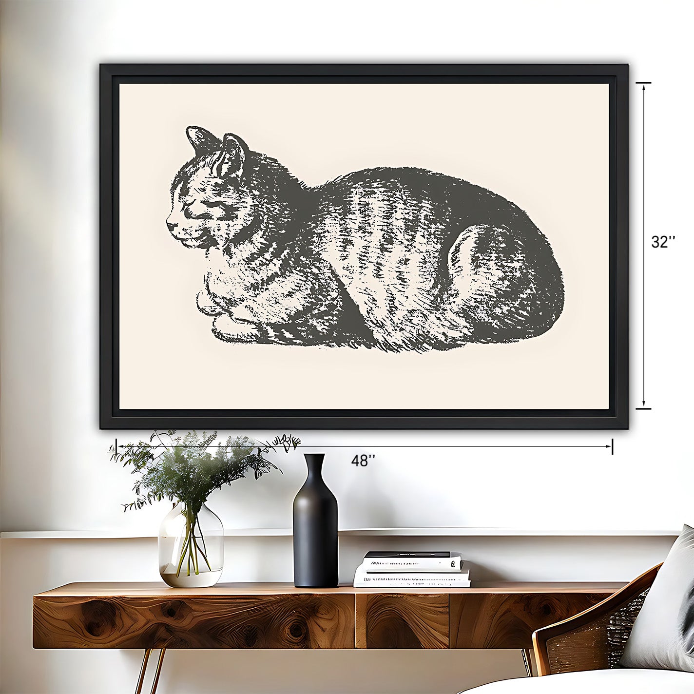Funny Cat Art - Canvas Wall Art - Abstract Funny Living Room Decor| Liberty Signs #HZ042