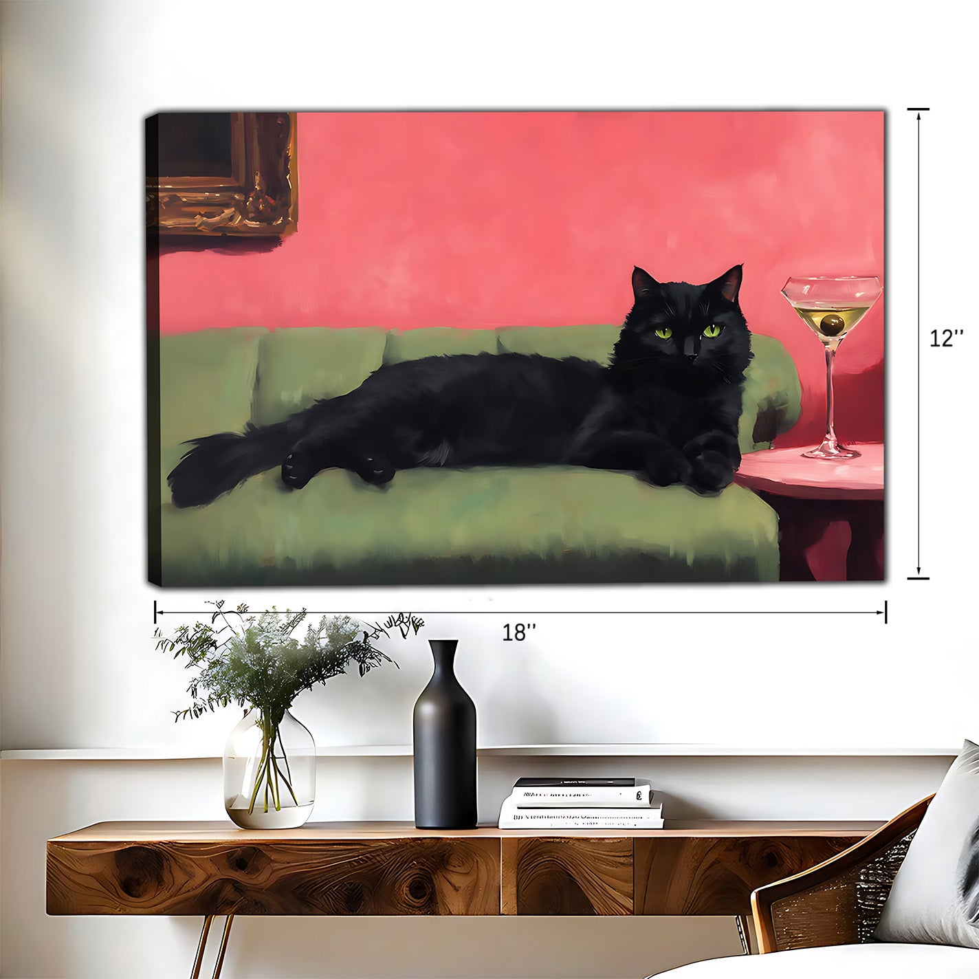 Funny Cat Art - Canvas Wall Art - Abstract Funny Living Room Decor| Liberty Signs #HZ050