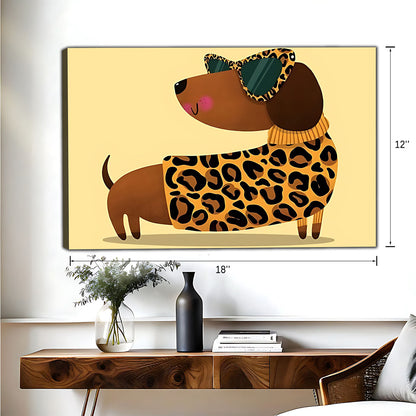 Funny Dog Art - Canvas Wall Art - Abstract Funny Living Room Decor| Liberty Signs #HZ051