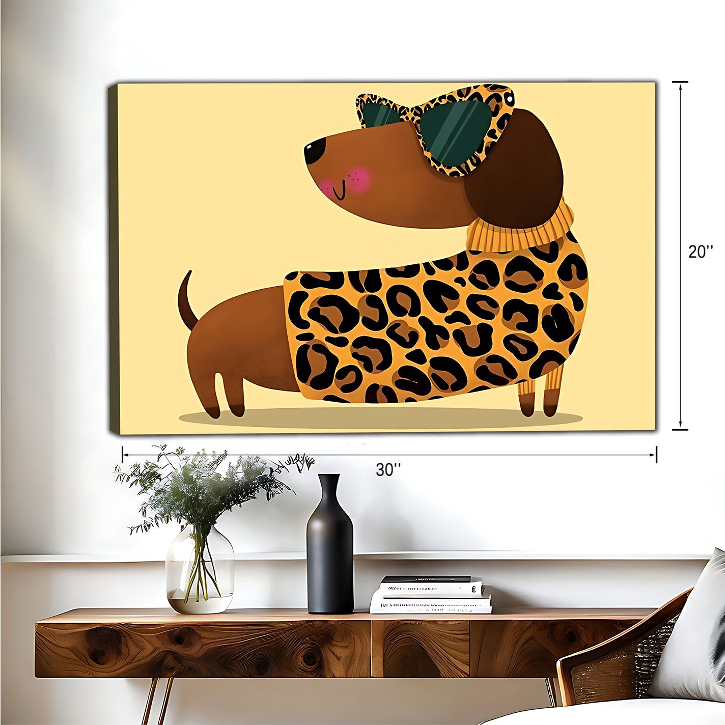 Funny Dog Art - Canvas Wall Art - Abstract Funny Living Room Decor| Liberty Signs #HZ051