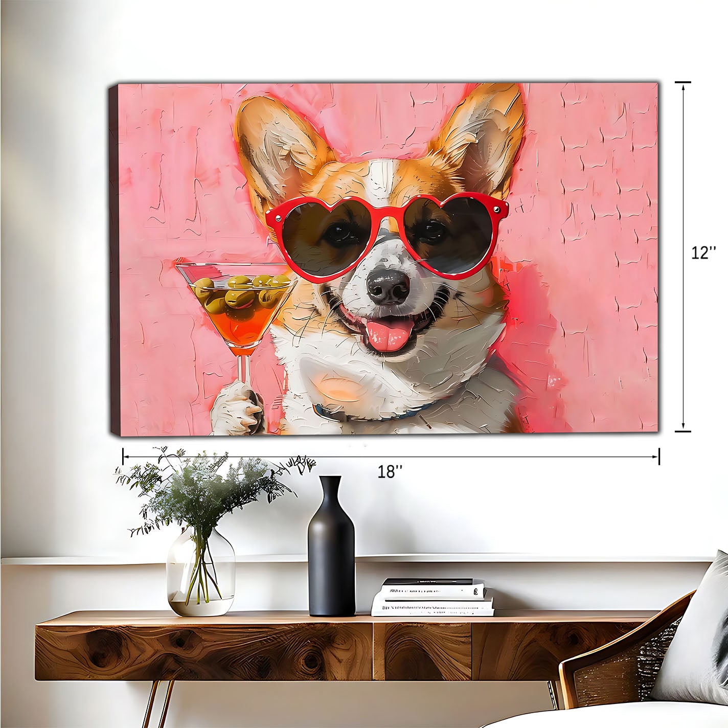 Funny Dog Art - Canvas Wall Art - Abstract Funny Living Room Decor| Liberty Signs #HZ052