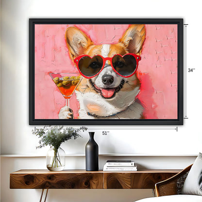 Funny Dog Art - Canvas Wall Art - Abstract Funny Living Room Decor| Liberty Signs #HZ052