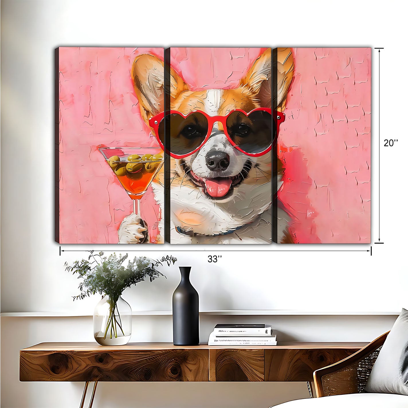 Funny Dog Art - Canvas Wall Art - Abstract Funny Living Room Decor| Liberty Signs #HZ052
