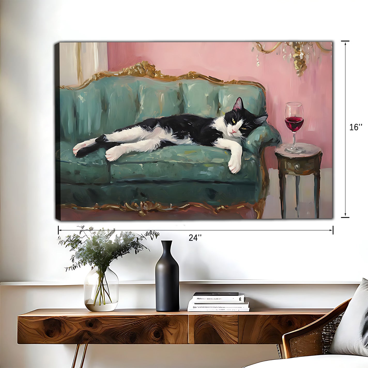 Funny Cat Art - Canvas Wall Art - Abstract Funny Living Room Decor| Liberty Signs #HZ053