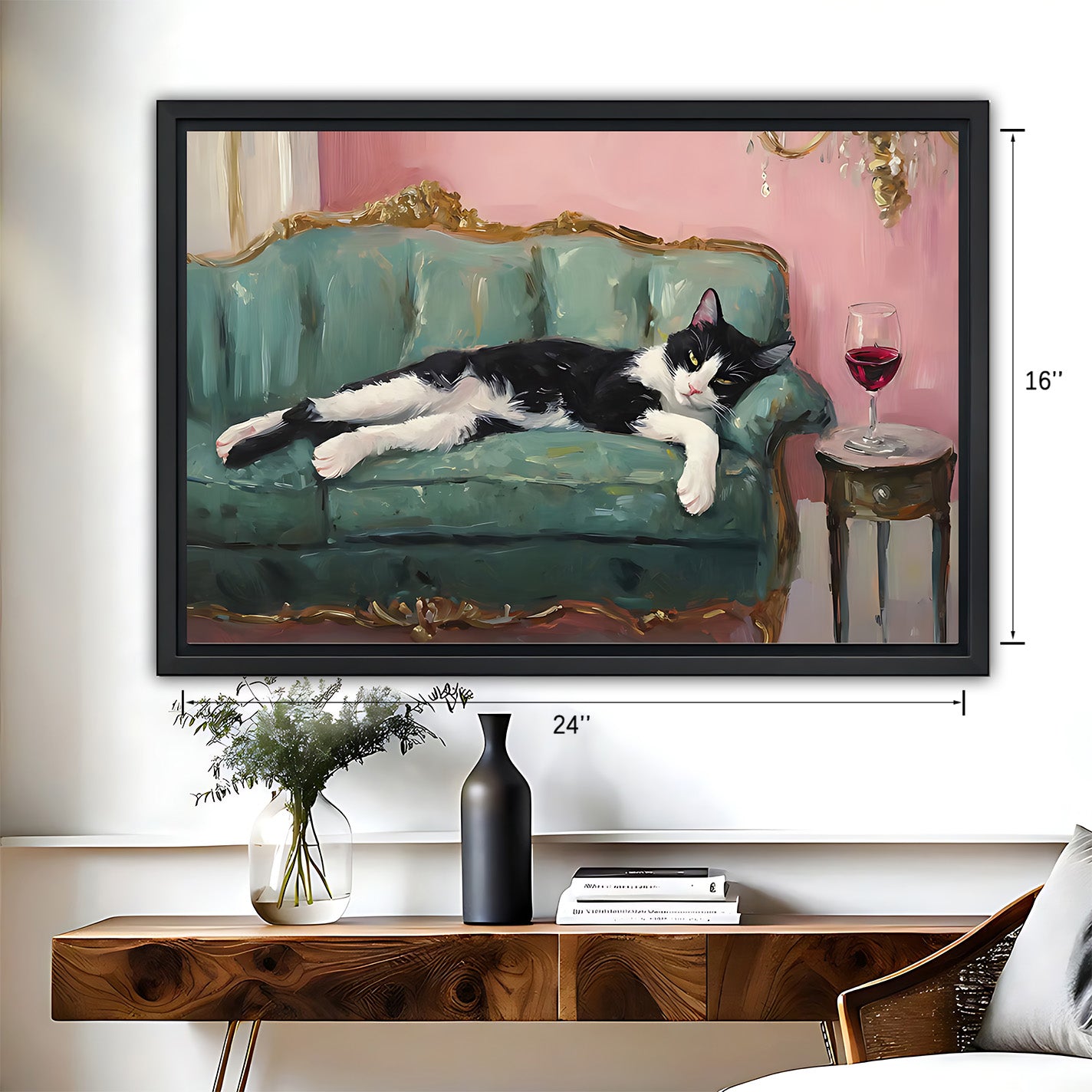 Funny Cat Art - Canvas Wall Art - Abstract Funny Living Room Decor| Liberty Signs #HZ053