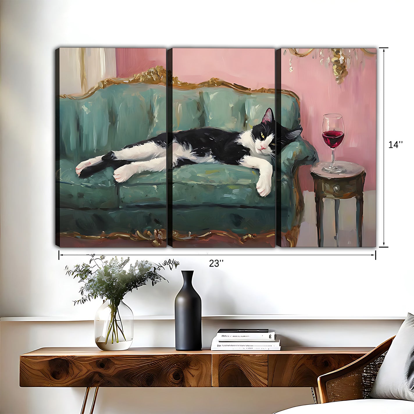 Funny Cat Art - Canvas Wall Art - Abstract Funny Living Room Decor| Liberty Signs #HZ053