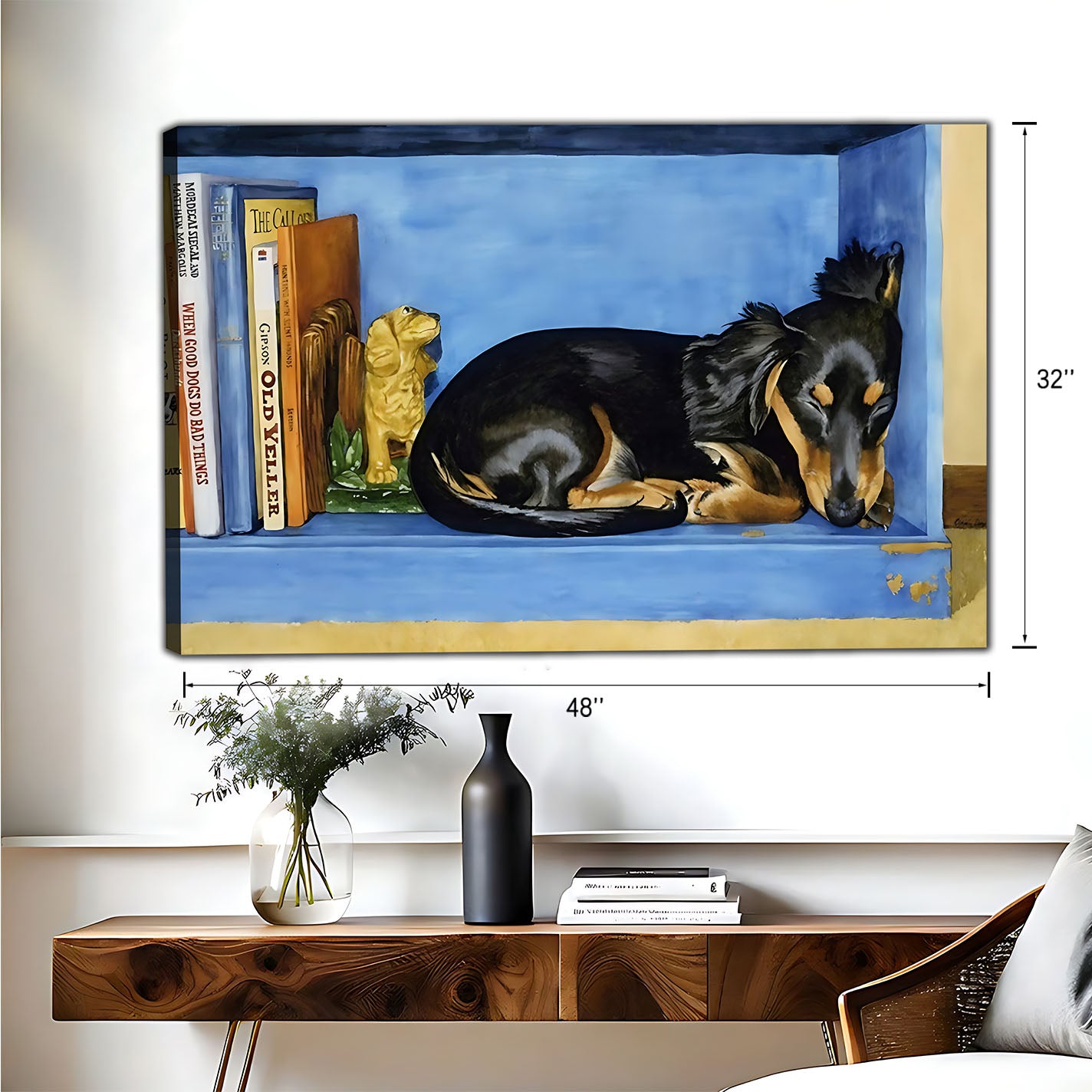 Funny Dog Art - Canvas Wall Art - Abstract Funny Living Room Decor| Liberty Signs #HZ056