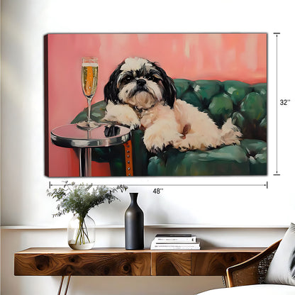 Funny Dog Art - Canvas Wall Art - Abstract Funny Living Room Decor| Liberty Signs #HZ058