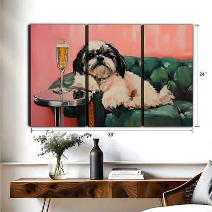 Funny Dog Art - Canvas Wall Art - Abstract Funny Living Room Decor| Liberty Signs #HZ058