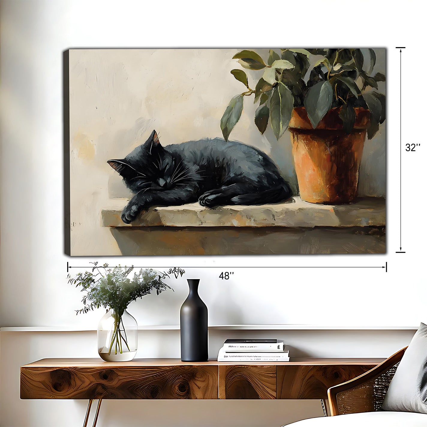 Funny Cat Art - Canvas Wall Art - Abstract Funny Living Room Decor| Liberty Signs #HZ060