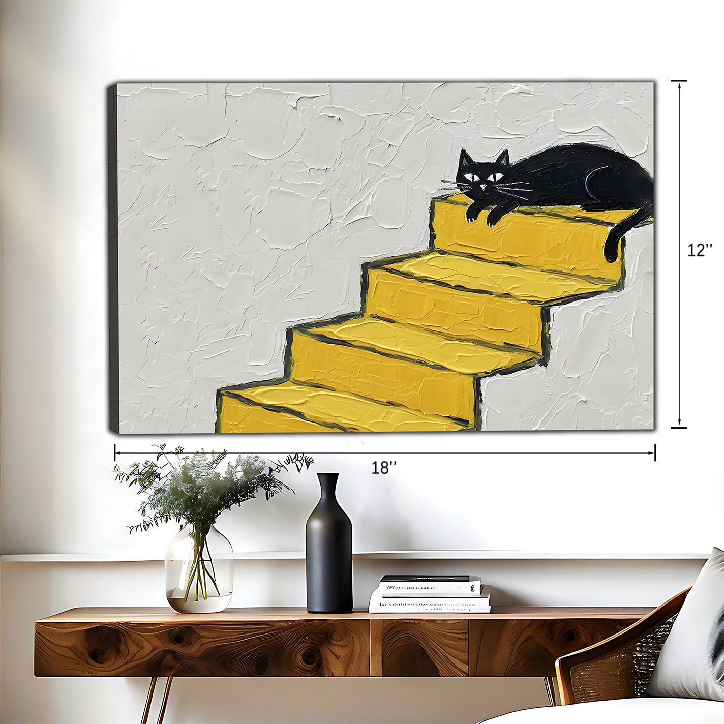 Funny Cat Art - Canvas Wall Art - Abstract Funny Living Room Decor| Liberty Signs #HZ061