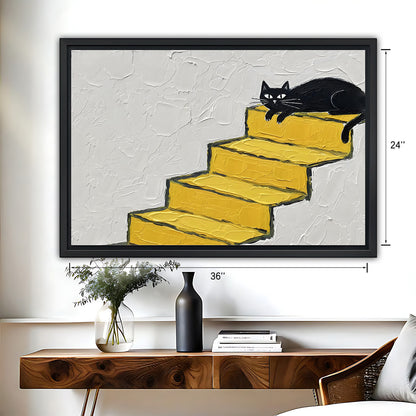 Funny Cat Art - Canvas Wall Art - Abstract Funny Living Room Decor| Liberty Signs #HZ061