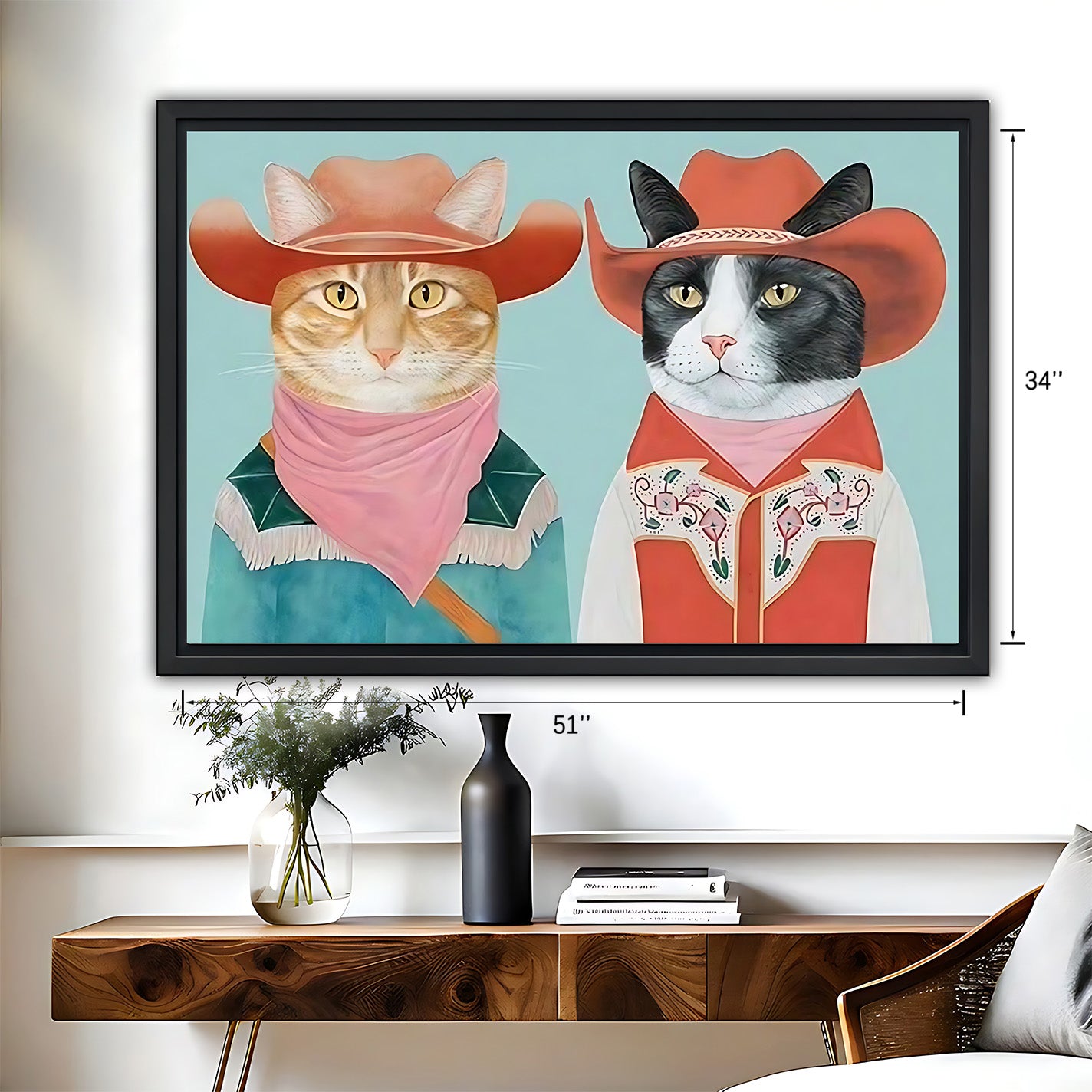 Funny Cat Art - Canvas Wall Art - Abstract Funny Living Room Decor| Liberty Signs #HZ064