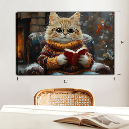 Funny Cat Art - Canvas Wall Art - Abstract Funny Living Room Decor| Liberty Signs #HZ066