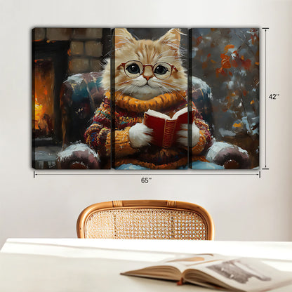Funny Cat Art - Canvas Wall Art - Abstract Funny Living Room Decor| Liberty Signs #HZ066
