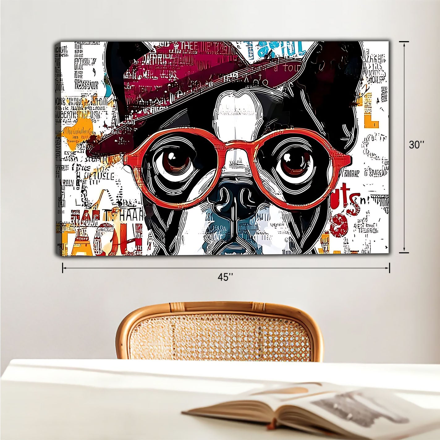 Funny Dog Art - Canvas Wall Art - Abstract Funny Living Room Decor| Liberty Signs #HZ068