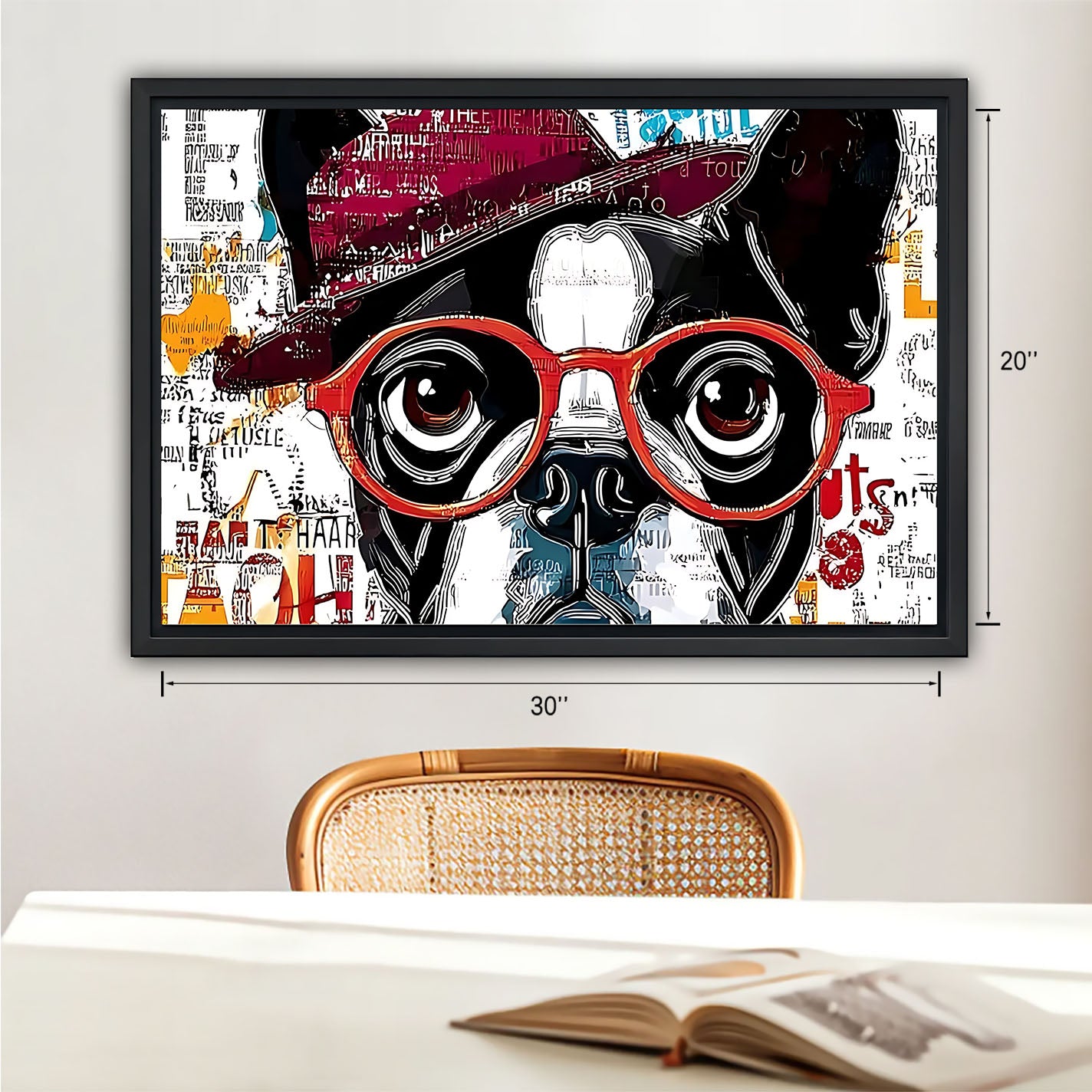 Funny Dog Art - Canvas Wall Art - Abstract Funny Living Room Decor| Liberty Signs #HZ068