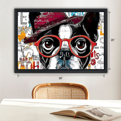Funny Dog Art - Canvas Wall Art - Abstract Funny Living Room Decor| Liberty Signs #HZ068