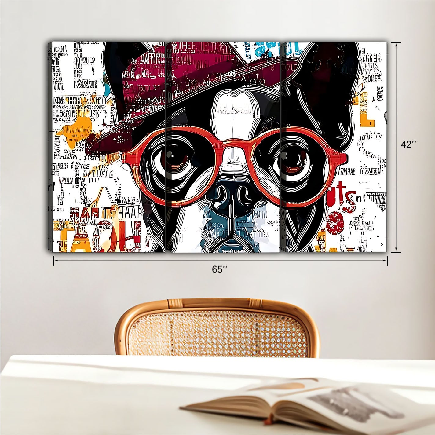 Funny Dog Art - Canvas Wall Art - Abstract Funny Living Room Decor| Liberty Signs #HZ068