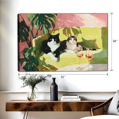 Funny Cat Art - Canvas Wall Art - Abstract Funny Living Room Decor| Liberty Signs #HZ071