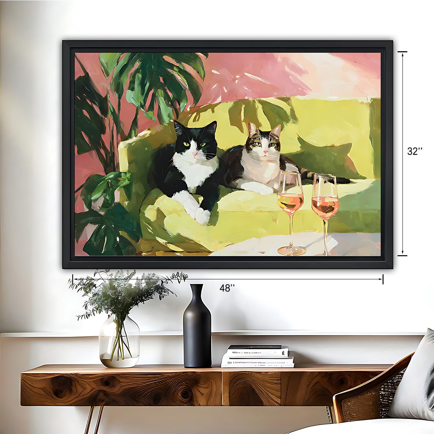 Funny Cat Art - Canvas Wall Art - Abstract Funny Living Room Decor| Liberty Signs #HZ071