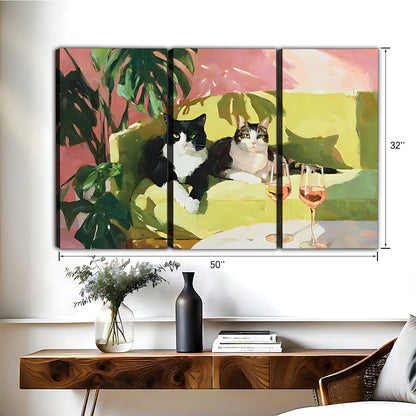 Funny Cat Art - Canvas Wall Art - Abstract Funny Living Room Decor| Liberty Signs #HZ071