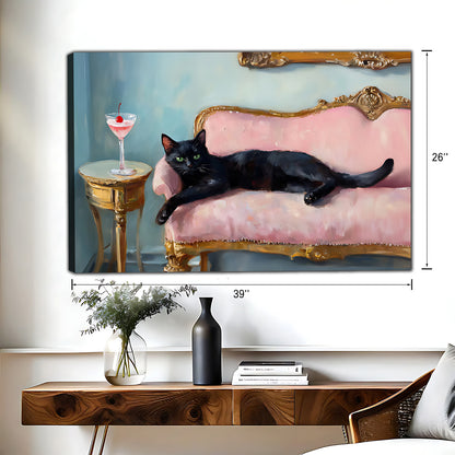 Funny Cat Art - Canvas Wall Art - Abstract Funny Living Room Decor| Liberty Signs #HZ072