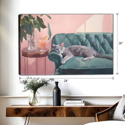 Funny Cat Art - Canvas Wall Art - Abstract Funny Living Room Decor| Liberty Signs #HZ074