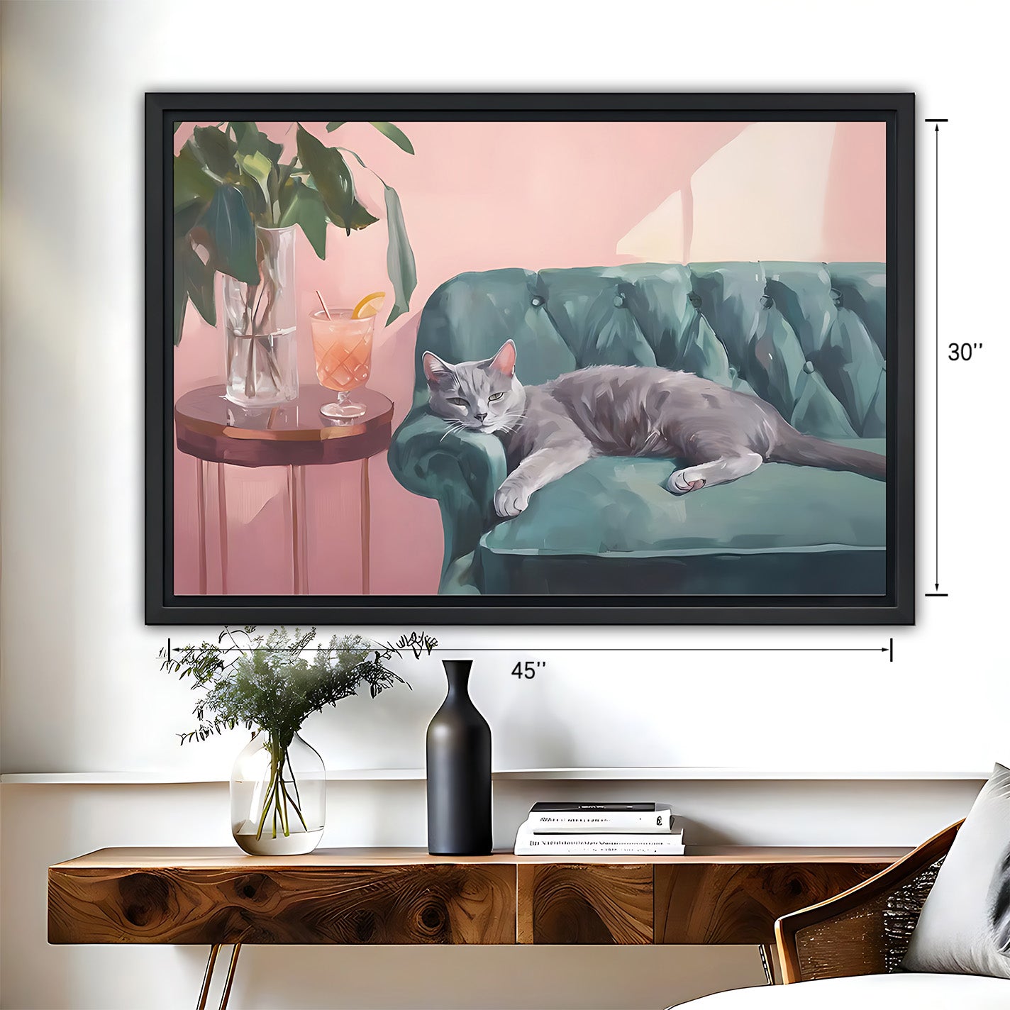Funny Cat Art - Canvas Wall Art - Abstract Funny Living Room Decor| Liberty Signs #HZ074