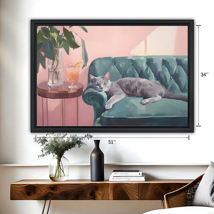 Funny Cat Art - Canvas Wall Art - Abstract Funny Living Room Decor| Liberty Signs #HZ074