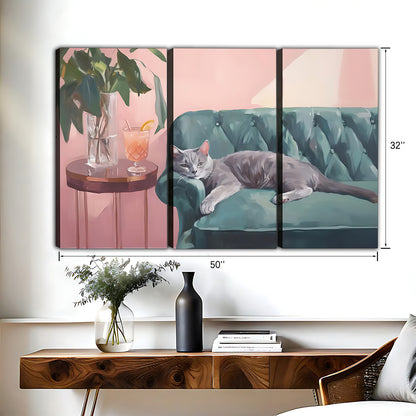 Funny Cat Art - Canvas Wall Art - Abstract Funny Living Room Decor| Liberty Signs #HZ074