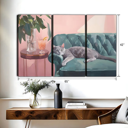 Funny Cat Art - Canvas Wall Art - Abstract Funny Living Room Decor| Liberty Signs #HZ074