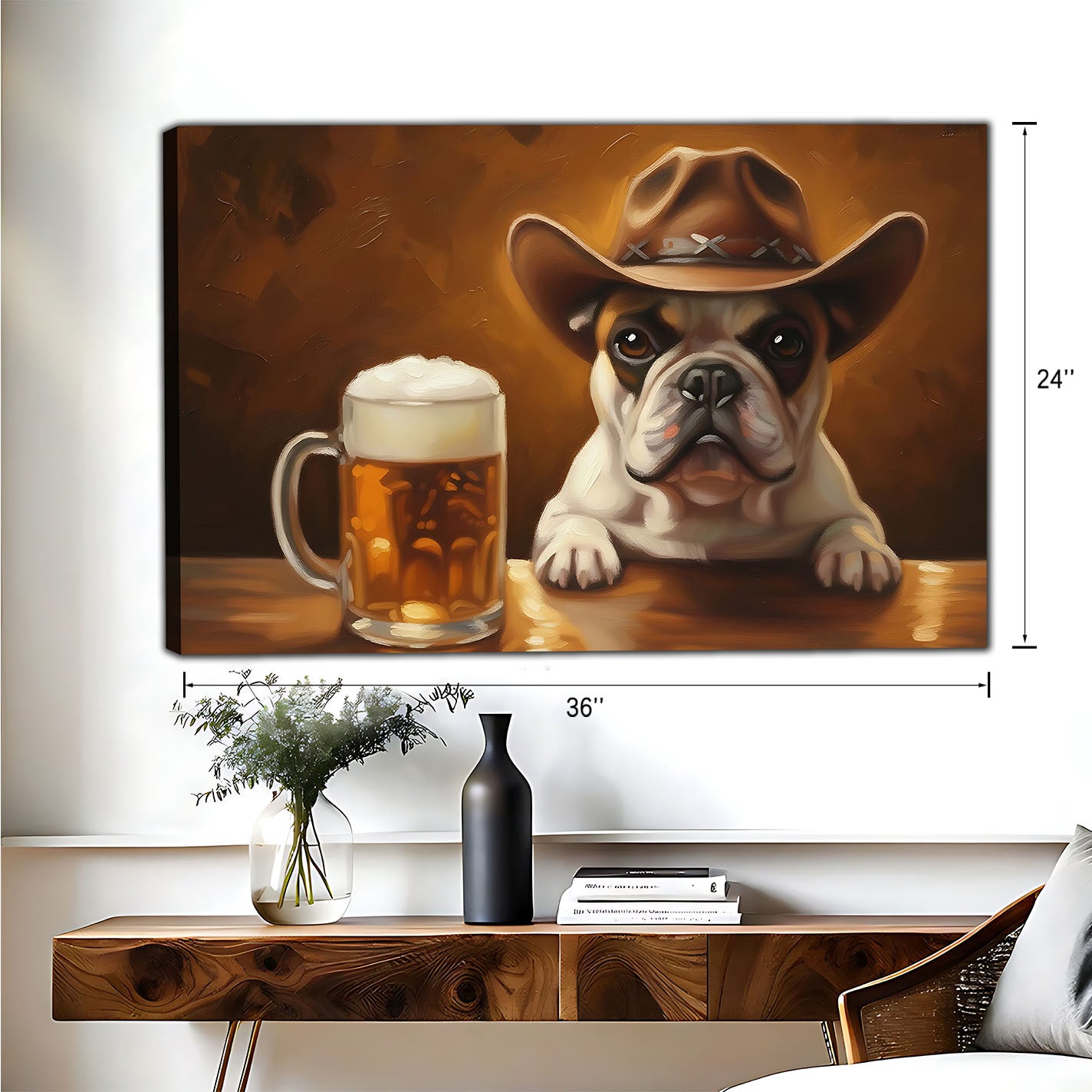 Funny Dog Art - Canvas Wall Art - Abstract Funny Living Room Decor| Liberty Signs #HZ081