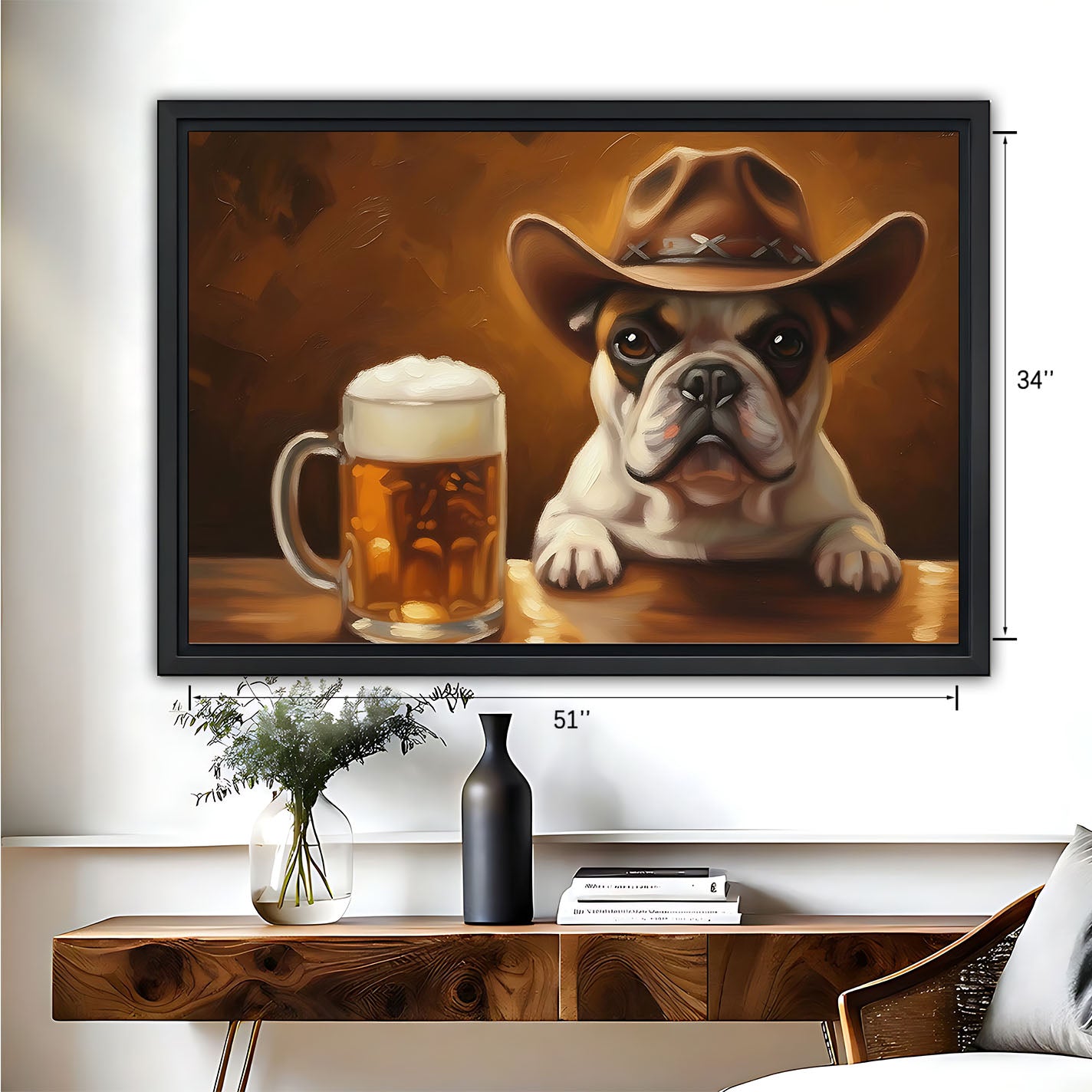 Funny Dog Art - Canvas Wall Art - Abstract Funny Living Room Decor| Liberty Signs #HZ081