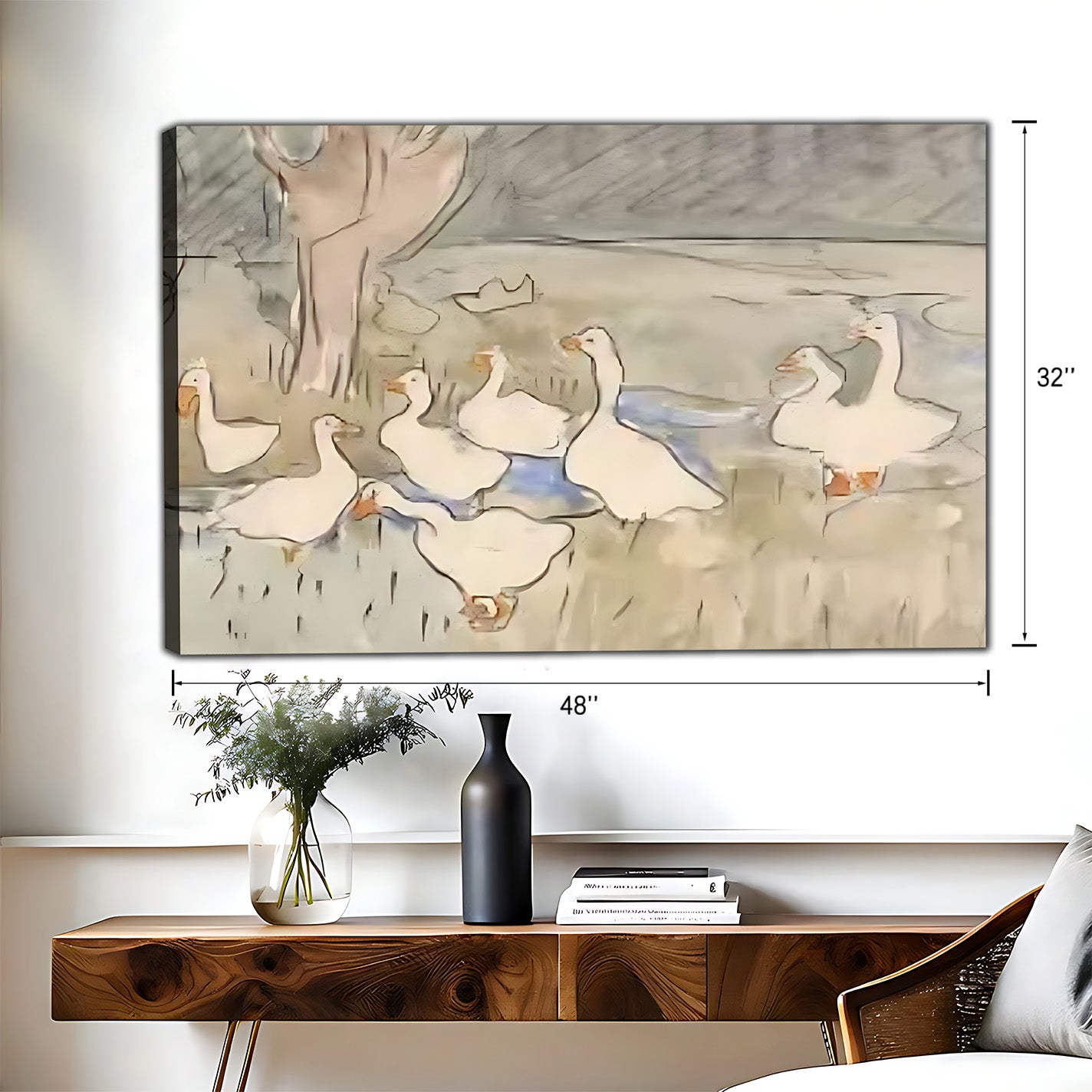 Neutral Abstract Framed Wall Art – Minimalist Line Art for Office or Studio | Liberty Signs #HZ082