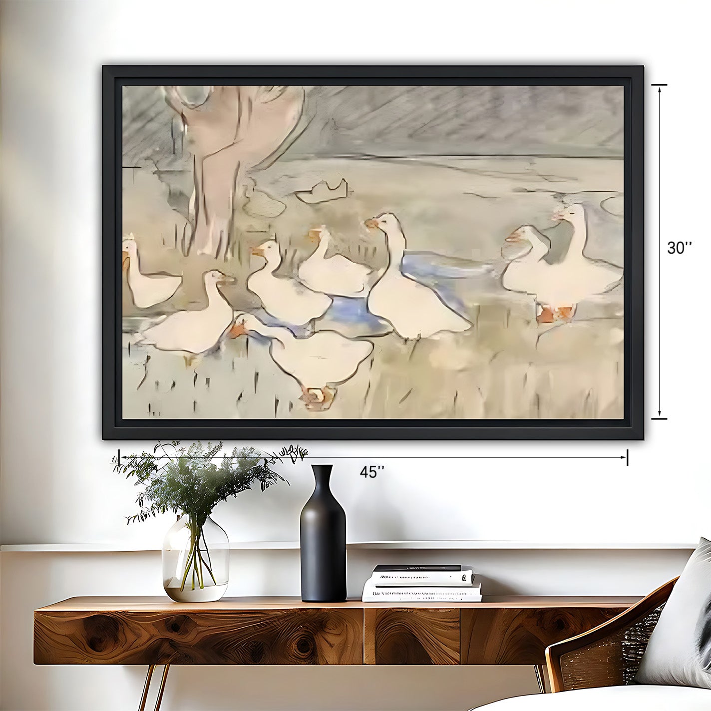 Neutral Abstract Framed Wall Art – Minimalist Line Art for Office or Studio | Liberty Signs #HZ082