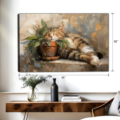 Funny Cat Art - Canvas Wall Art - Abstract Funny Living Room Decor| Liberty Signs #HZ083