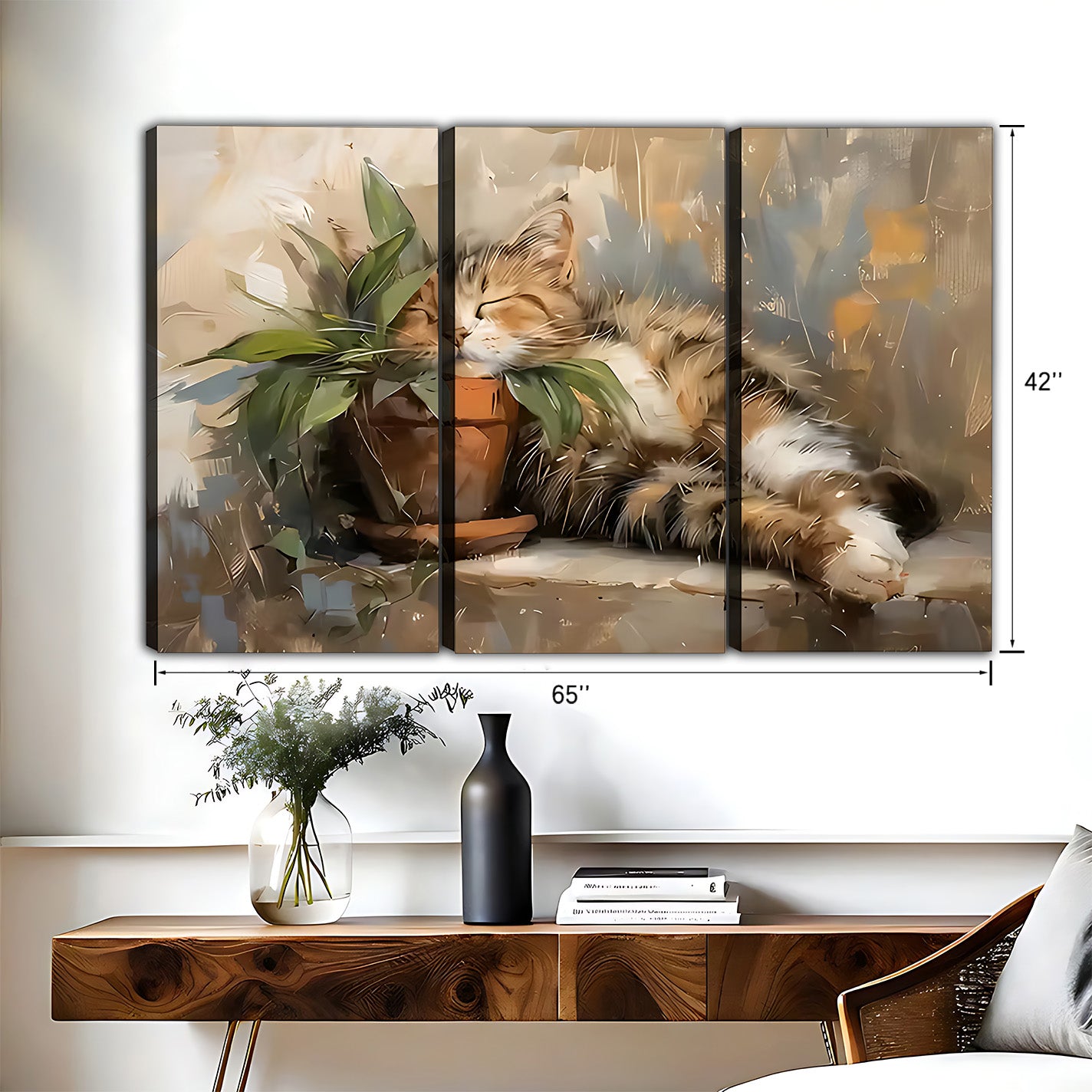Funny Cat Art - Canvas Wall Art - Abstract Funny Living Room Decor| Liberty Signs #HZ083