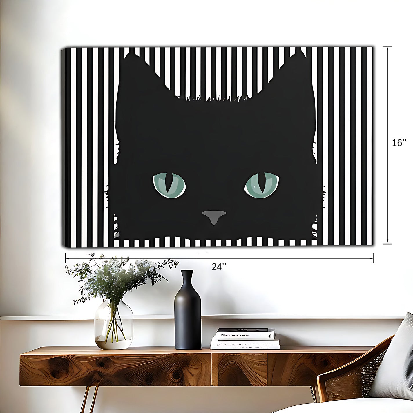 Funny Cat Art - Canvas Wall Art - Abstract Funny Living Room Decor| Liberty Signs #HZ086