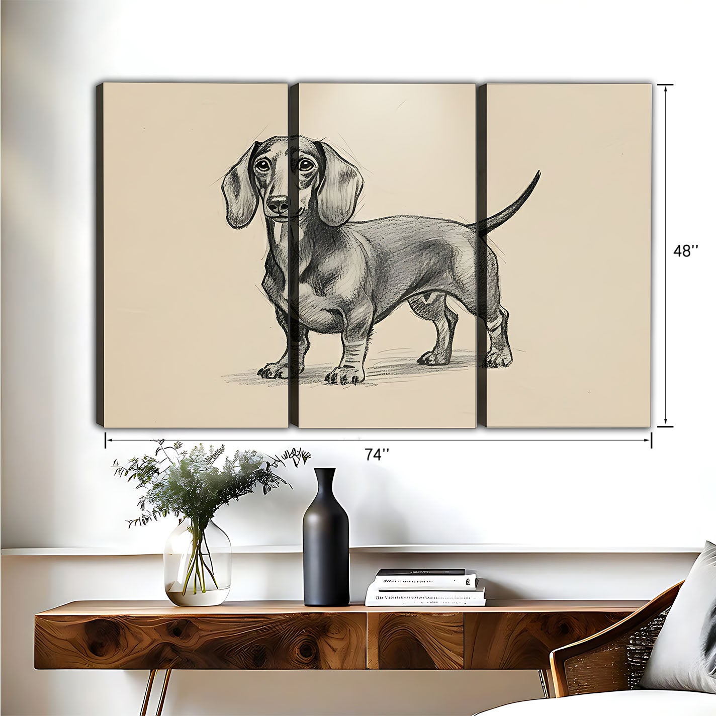 Funny Dog Art - Canvas Wall Art - Abstract Funny Living Room Decor| Liberty Signs #HZ087
