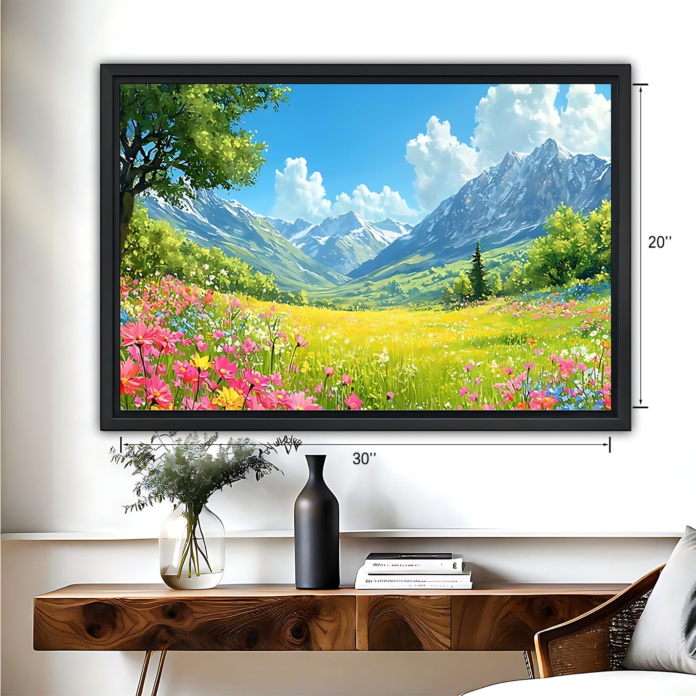 Neutral Abstract Framed Wall Art – Minimalist Line Art for Office or Studio | Liberty Signs #HZ090