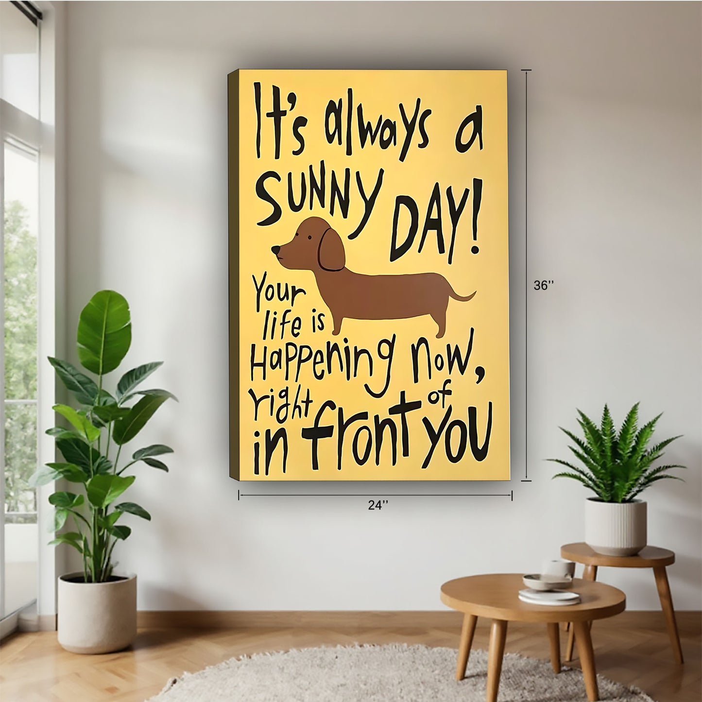 Funny Dog Art - Canvas Wall Art - Abstract Funny Living Room Decor| Liberty Signs #SZ099