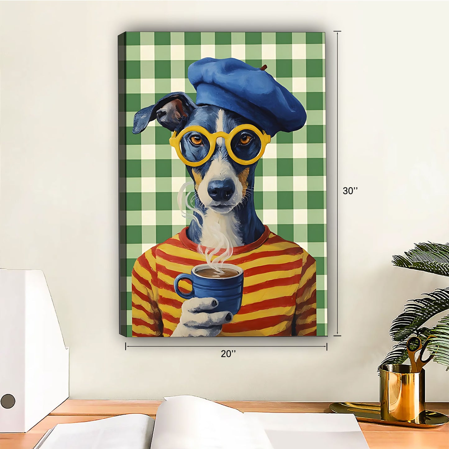 Funny Dog Art - Canvas Wall Art - Abstract Funny Living Room Decor| Liberty Signs #SZ109