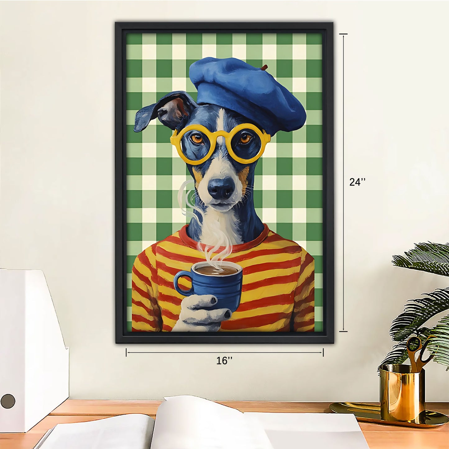 Funny Dog Art - Canvas Wall Art - Abstract Funny Living Room Decor| Liberty Signs #SZ109