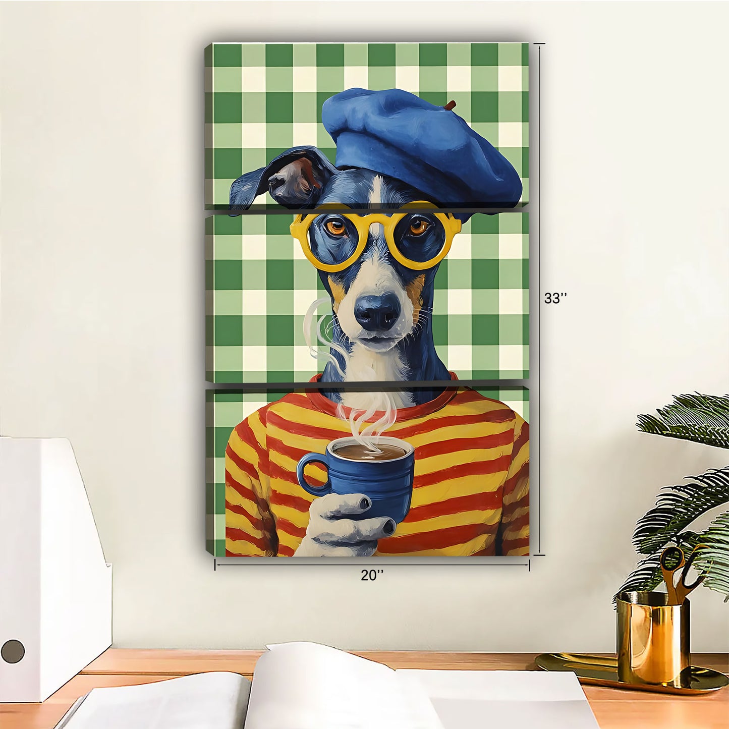 Funny Dog Art - Canvas Wall Art - Abstract Funny Living Room Decor| Liberty Signs #SZ109